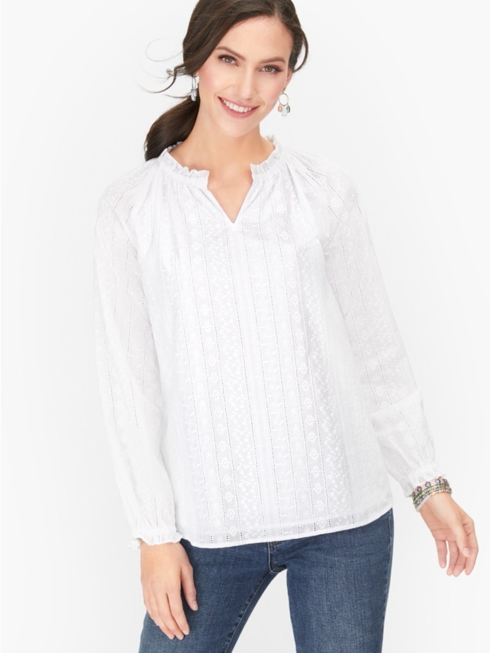 EMBROIDERED FEMININE DETAIL Cotton Top Doen Inspired